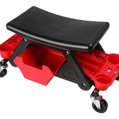 Motorcycle & Car Rolling Repair Stool With Multiple Tool Storage