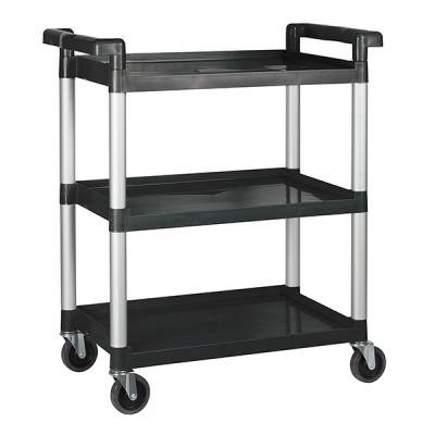 3 Tray Service Cart Rolling Storage Tool Cart with Plastic Tray Aluminum Tube